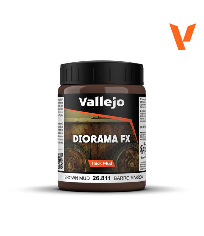 Water and Stone Effects Vallejo Weathering Effects 200ml - Brown Thick Mud