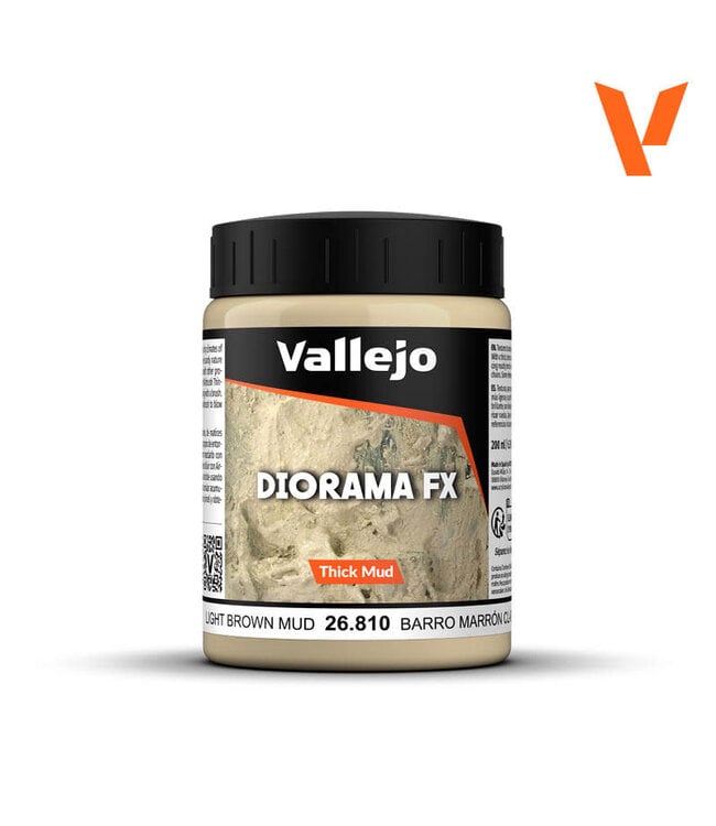Water and Stone Effects Vallejo Weathering Effects 200ml - Light Brown Thick Mud