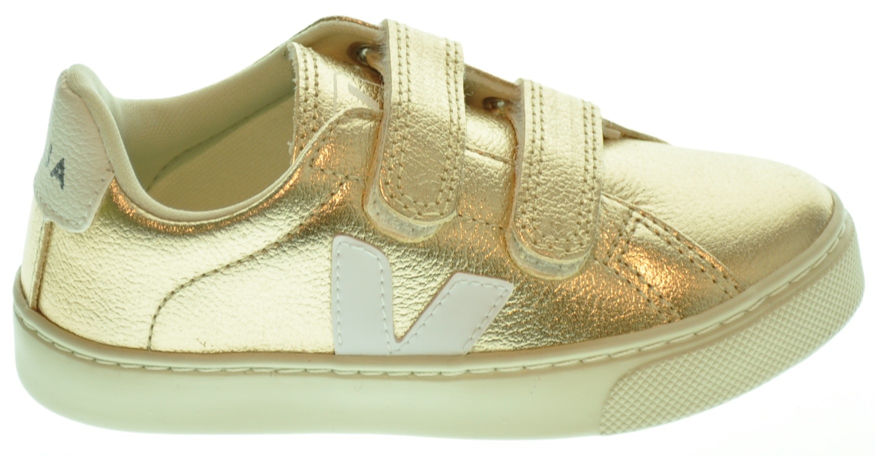 Veja SMALL-V-12-VELCRO Wit / Roze / Goud - Gratis levering | Spartoo.be ! -  Schoenen Lage sneakers Kind € 64,00