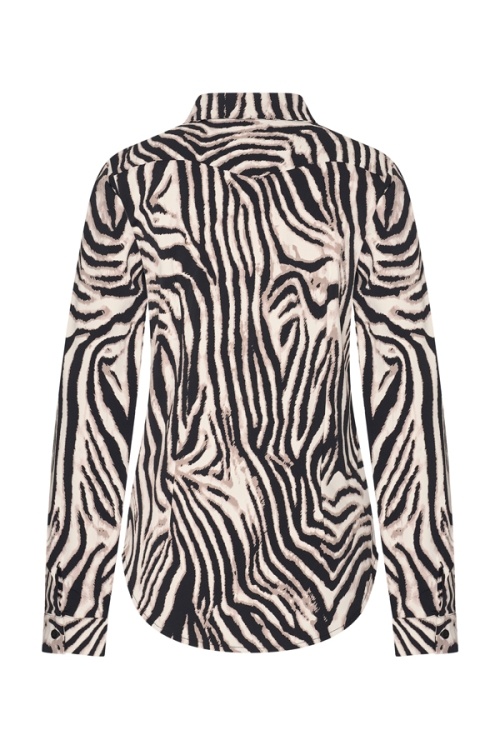 Mi Piace Mi Piace Travel Blouse Zebra Print Black/Kit (XS t/m XXL)