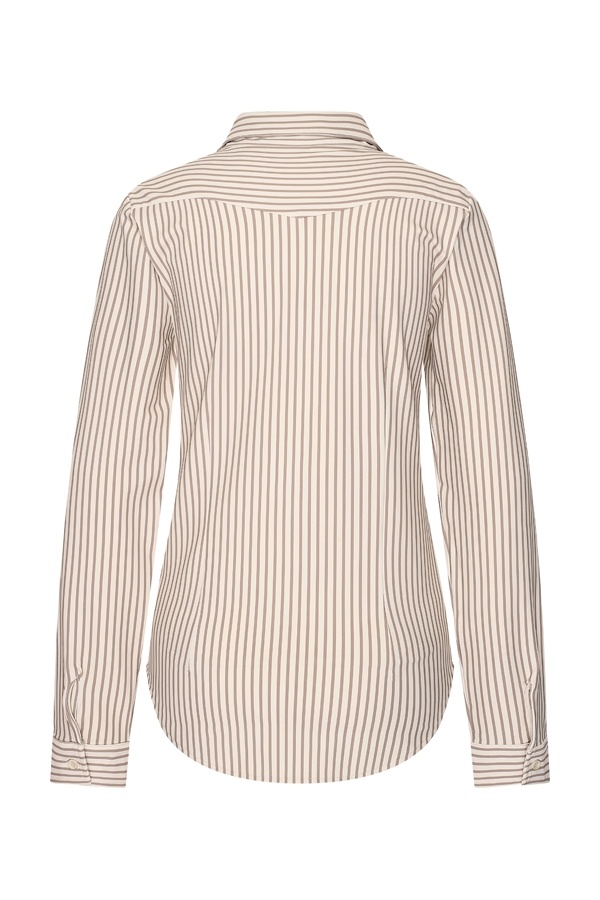 Mi Piace Mi Piace Travel Blouse Streep Print Taupe/Kit (XS t/m XXL)