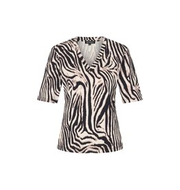Mi Piace Mi Piace Travel T-shirt V Hals Zebra Print Black/Kit (XS t/m XXL)