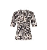 Mi Piace Mi Piace Travel T-shirt V Hals Zebra Print Black/Kit (XS t/m XXL)