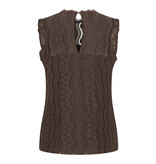 Mi Piace Mi Piace Top Mouwloos Kant  Brown ( XS t/m XXL )