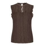 Mi Piace Mi Piace Top Mouwloos Kant  Brown ( XS t/m XXL )