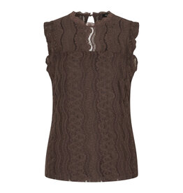 Mi Piace Mi Piace Top Mouwloos Kant  Brown ( XS t/m XXL )