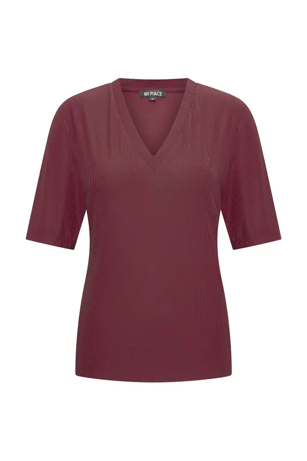 Mi Piace Ribbed Top Burgundy (S t/m XXL)