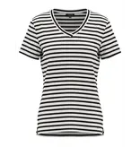 Mi Piace Mi Piace Travel T-shirt V Hals Dark Blue STRIPE  (XS t/m XXL)