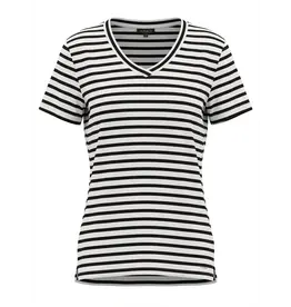 Mi Piace Mi Piace Travel T-shirt V Hals Dark Blue STRIPE  (XS t/m XXL)