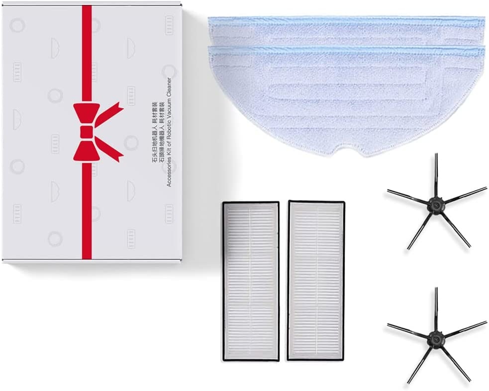 Kit Pièces De Rechange Pour Robot Aspirateur Roborock S7 / S7+ / S7 MaxV / S7 MaxV Plus / S7 MaxV Ultra - 2 Brosses Principales, 5 Latérales, 4 Filtres HEPA, 5 Lingettes, 1 Brosse De Nettoyage