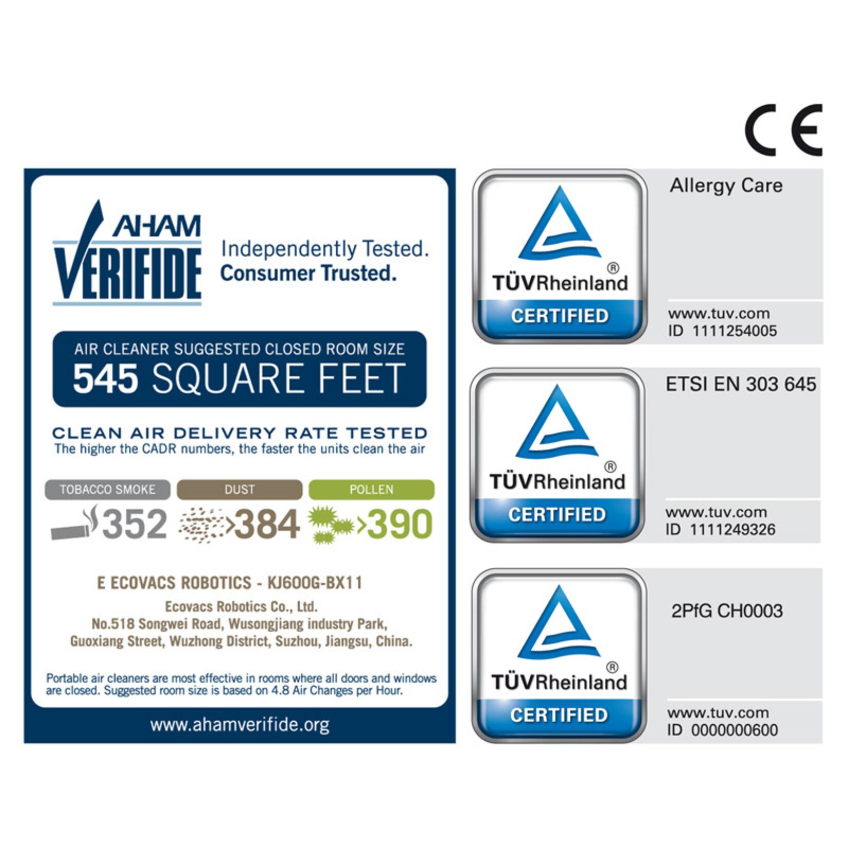 Ecovacs Airbot Z1 Noir premium robot de purification
