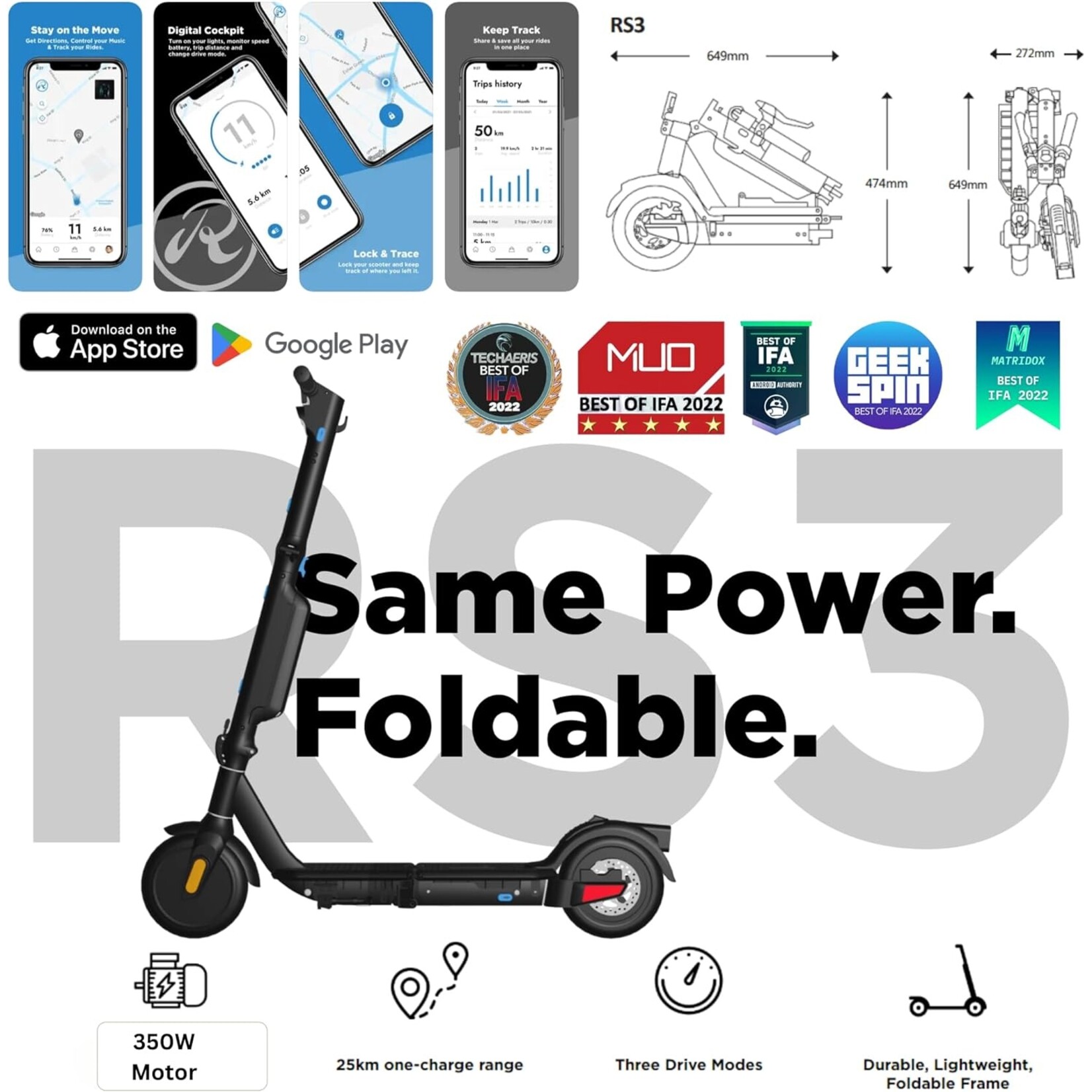Riley foldable scooter RS3