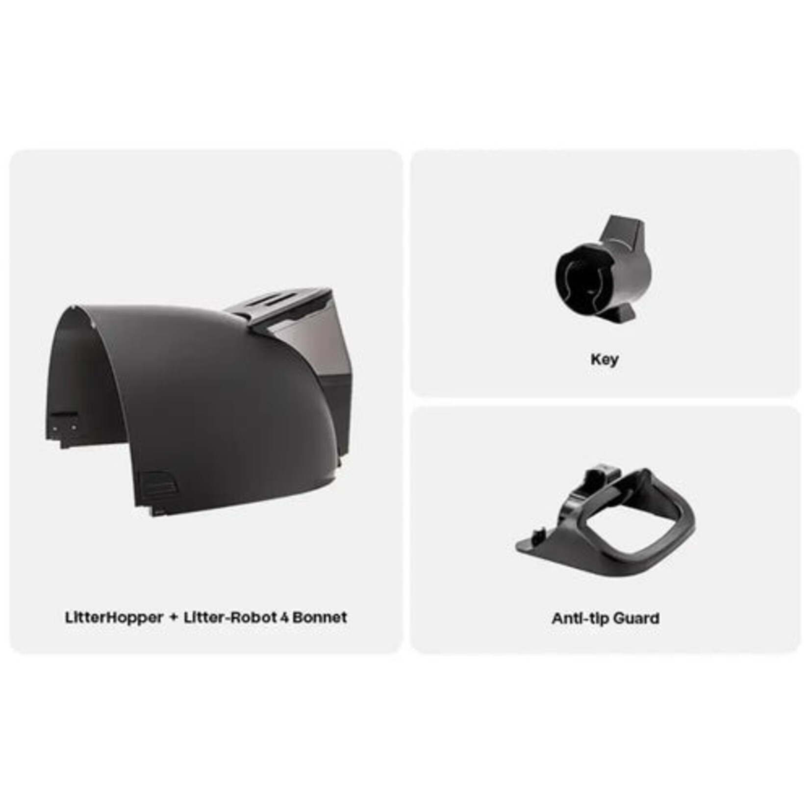 Litter-robot Whisker LitterHopper Distributeur de Litière & Capot (Noir)