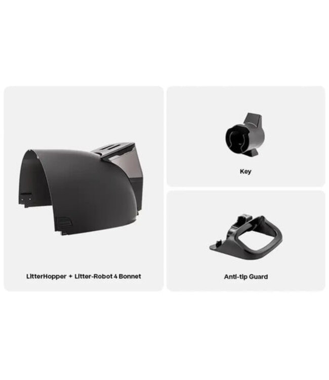 Litter-robot Whisker LitterHopper Strooisel Dispenser & Bonnet (Zwart)