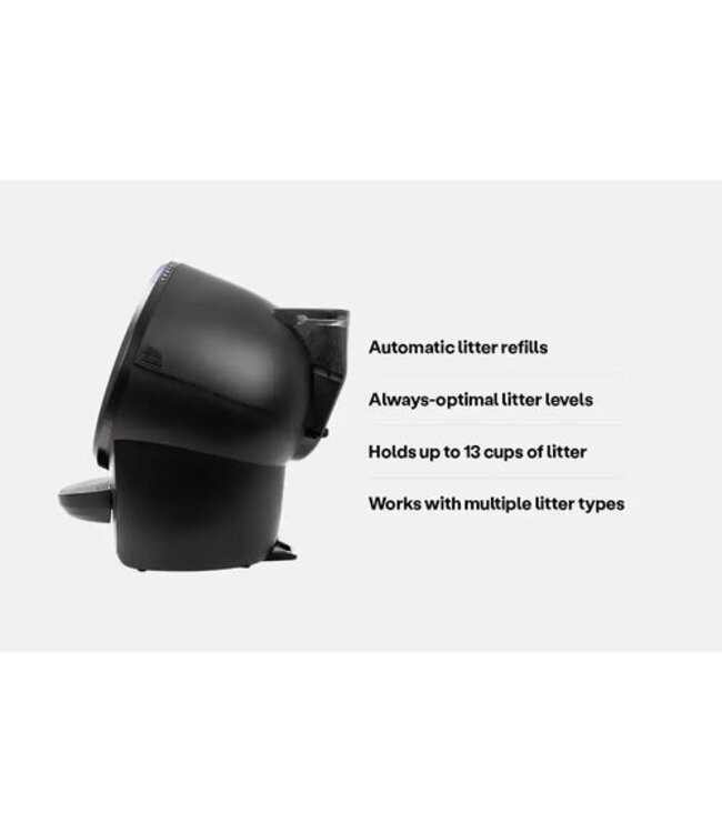 Litter-robot Whisker LitterHopper Litter Dispenser & Bonnet (White)