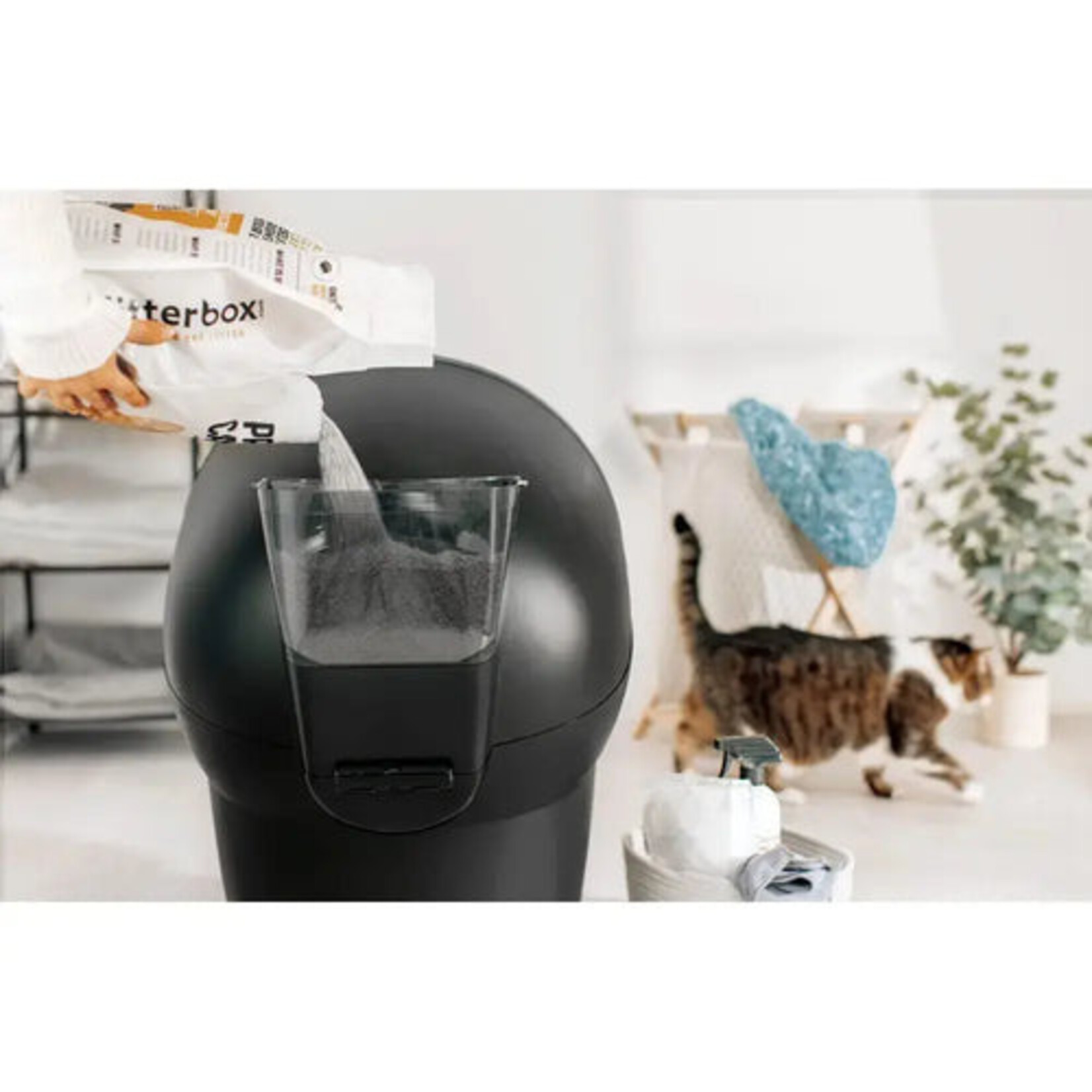 Litter-robot Whisker LitterHopper Strooisel Dispenser & Bonnet (Wit)