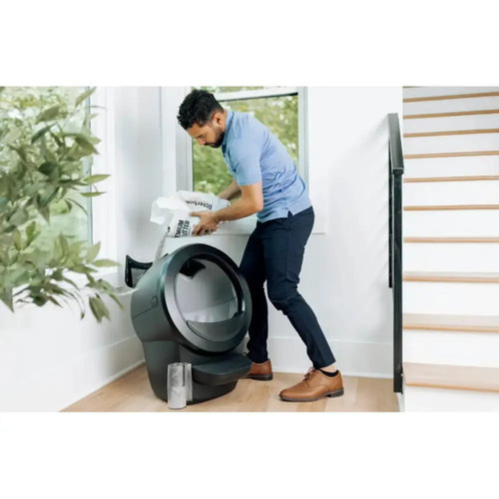 Litter-robot Whisker LitterHopper Litter Dispenser & Bonnet (White)