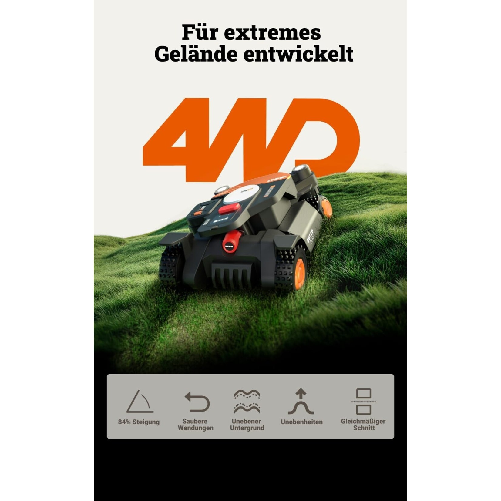 Worx  WORX Landroid Vision Cloud WR341E 4WD 1000m2