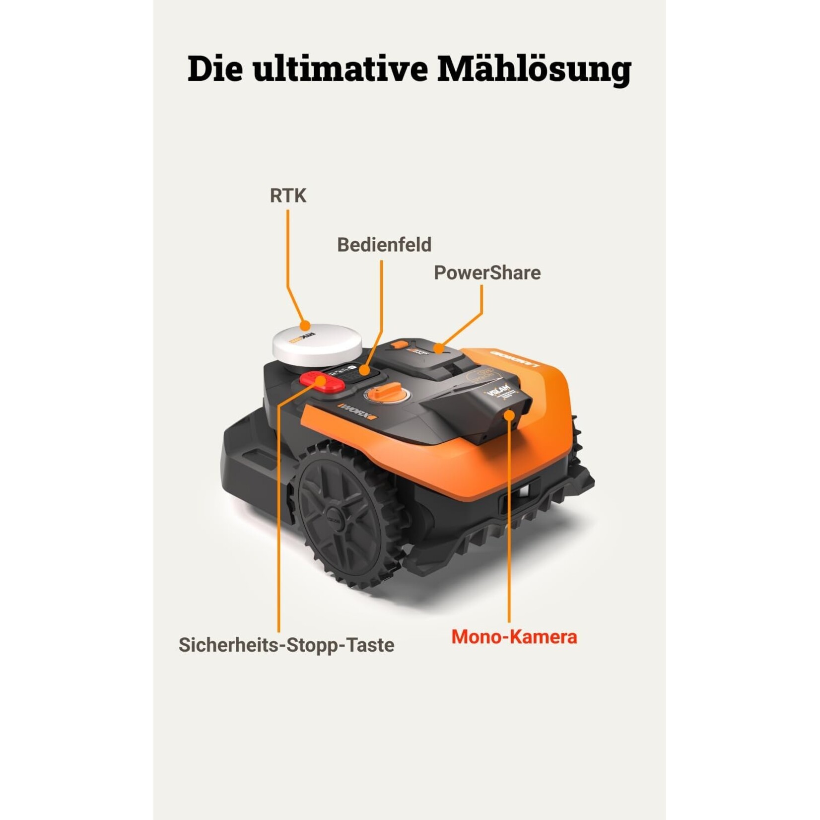 Worx WORX Landroid Vision Cloud WR303E 2WD 300m2