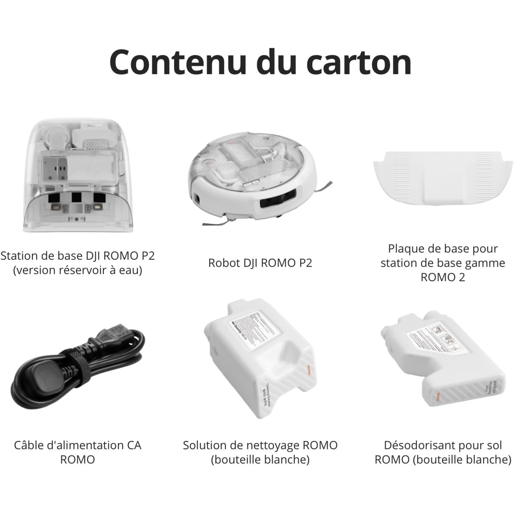DJI DJI ROMO P2 Robot Aspirateur Laveur Optimisé par l'IA, 36 000 Pa
