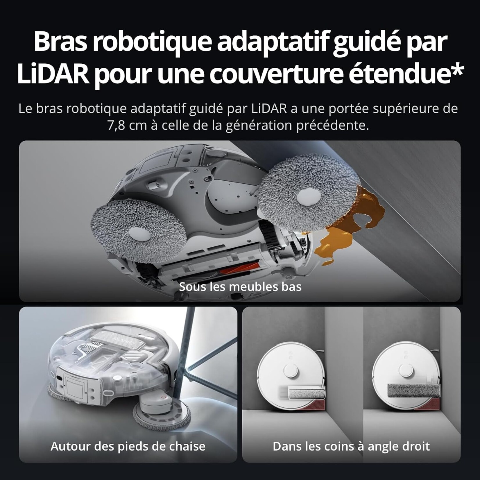 DJI DJI ROMO P2 Robot Aspirateur Laveur Optimisé par l'IA, 36 000 Pa