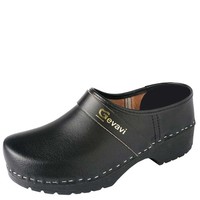 1550/00 Zwart PU Gesloten Schoenklompen Heren