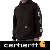 Midweight Sleeve Logo Hooded Sweatshirt Black Heren