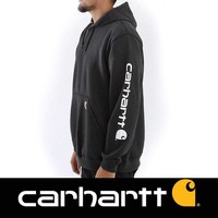 Midweight Sleeve Logo Hooded Sweatshirt Black Heren
