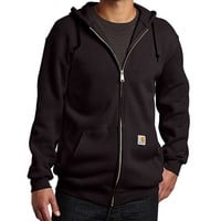 Midweight Zip Hooded Sweatshirt Zwart Heren