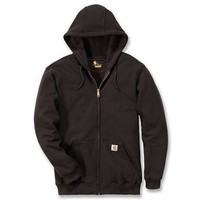 Midweight Zip Hooded Sweatshirt Zwart Heren