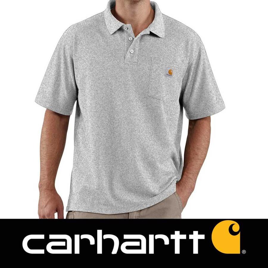 Contractor's Work Pocket Heather Grey Polo Heren