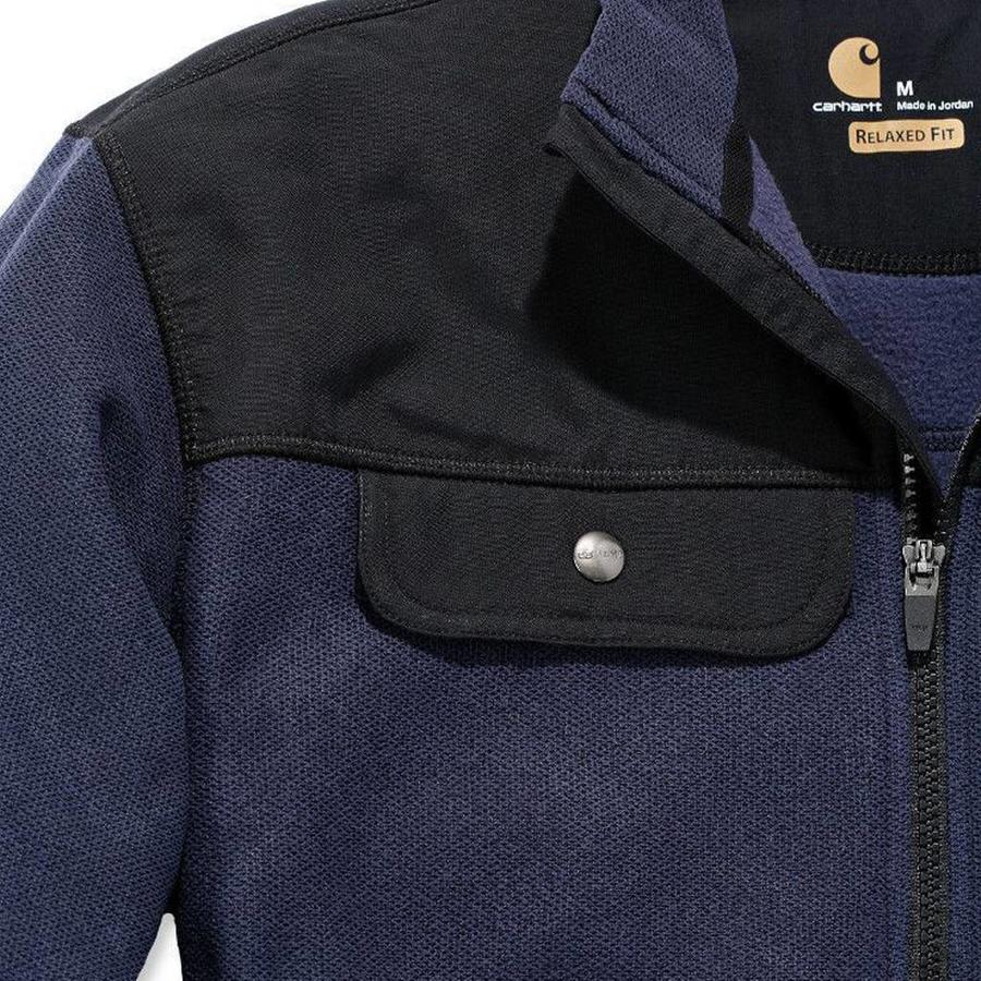 Fallon Half-Zip Sweatshirt Navy Vest Heren