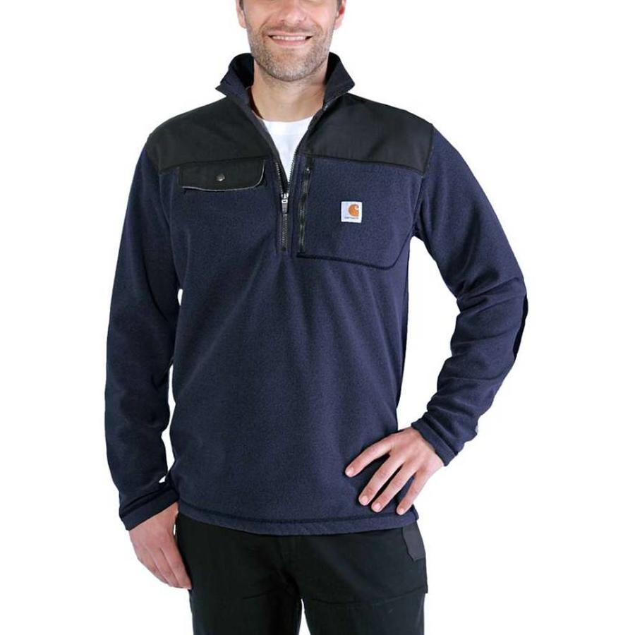 Fallon Half-Zip Sweatshirt Navy Vest Heren