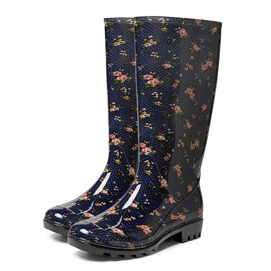 Sara PVC Blauw Regenlaarzen Dames