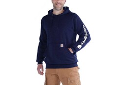 Carhartt Midweight Sleeve Logo Hooded Navy Sweatshirt Heren
