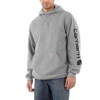 Midweight Sleeve Logo Hooded Sweatshirt Heather Grey Heren