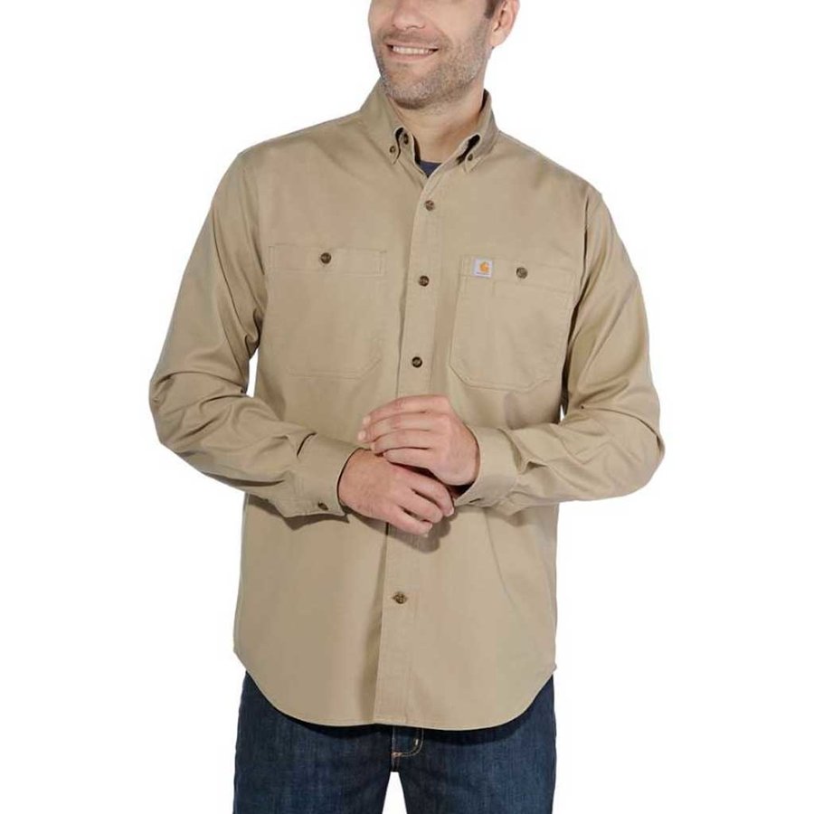 Rugged Flex Rigby LS Dark Khaki Werkshirt Heren