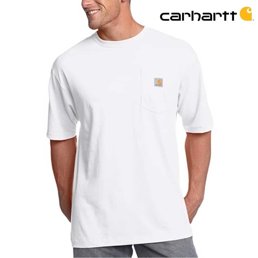 K87 Pocket Short Sleeve White T-Shirt Heren