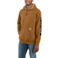Sleeve Logo Brown Hooded Sweatshirt Heren