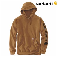 Sleeve Logo Brown Hooded Sweatshirt Heren