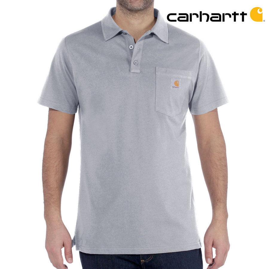 Force Cotton Delmont Pocket Heather Grey Polo Heren