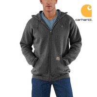 Midweight Zip Hooded Carbon Heather Sweatshirt Heren