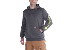 Carhartt Midweight Sleeve Logo Hooded Sweatshirt Carbon Heather