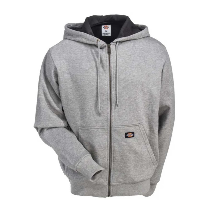 Thermal Lined Fleece Zip Heather Grey Hoodie Heren