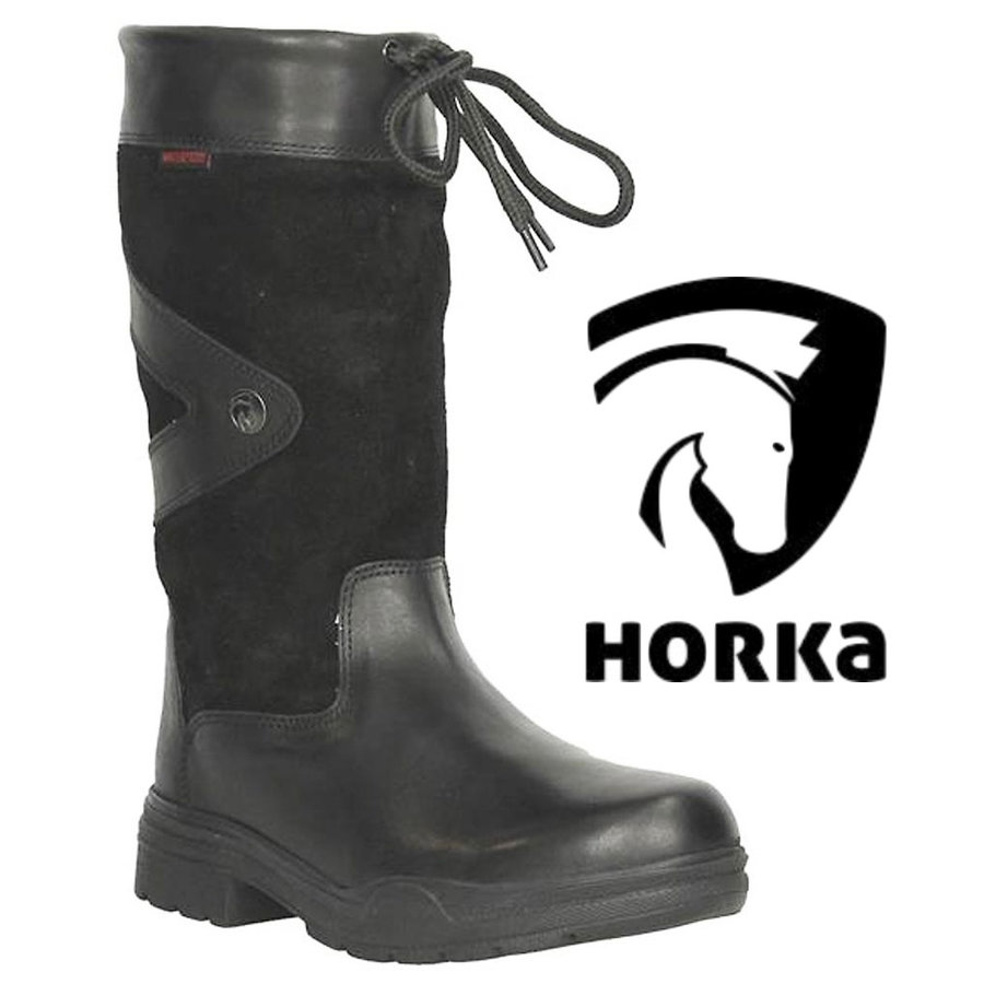 Horka Greenwich Leer Zwart Outdoorlaarzen