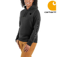 Midweight Logo Sleeve Graphic Carbon Heather Sweatshirt Dames