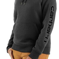 Midweight Logo Sleeve Graphic Carbon Heather Sweatshirt Dames