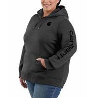 Midweight Logo Sleeve Graphic Carbon Heather Sweatshirt Dames