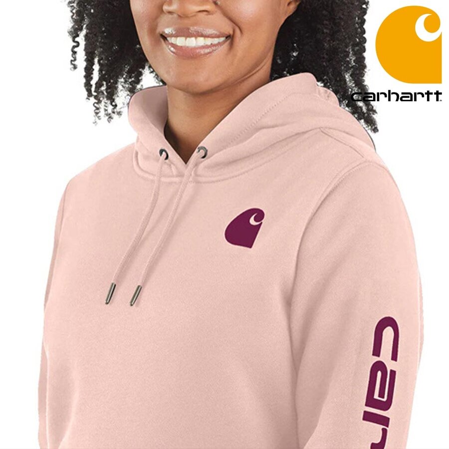 Midweight Logo Sleeve Graphic Ash Rose Sweatshirt Dames