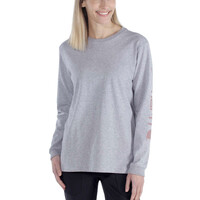 Workwear Sleeve Logo Heather Grey Long Sleeve Shirt Dames